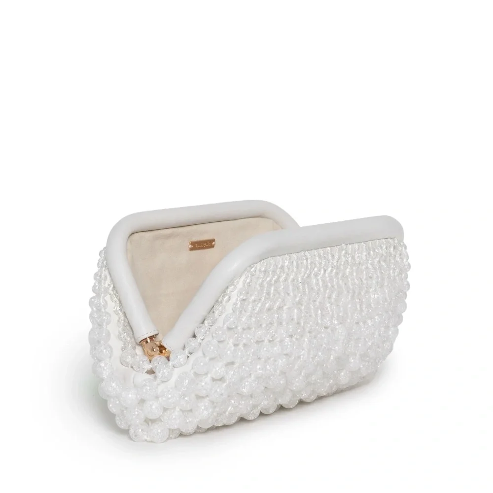 Cult Gaia Nia beaded Leather clutch